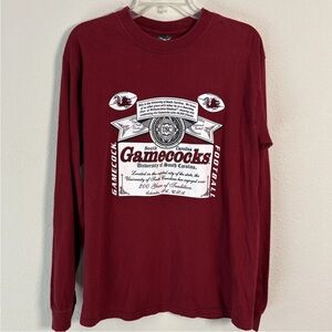 VTG South Carolina Gamecocks Budweiser Themed Hanes Beefy Long Sleeve Shirt Sz M